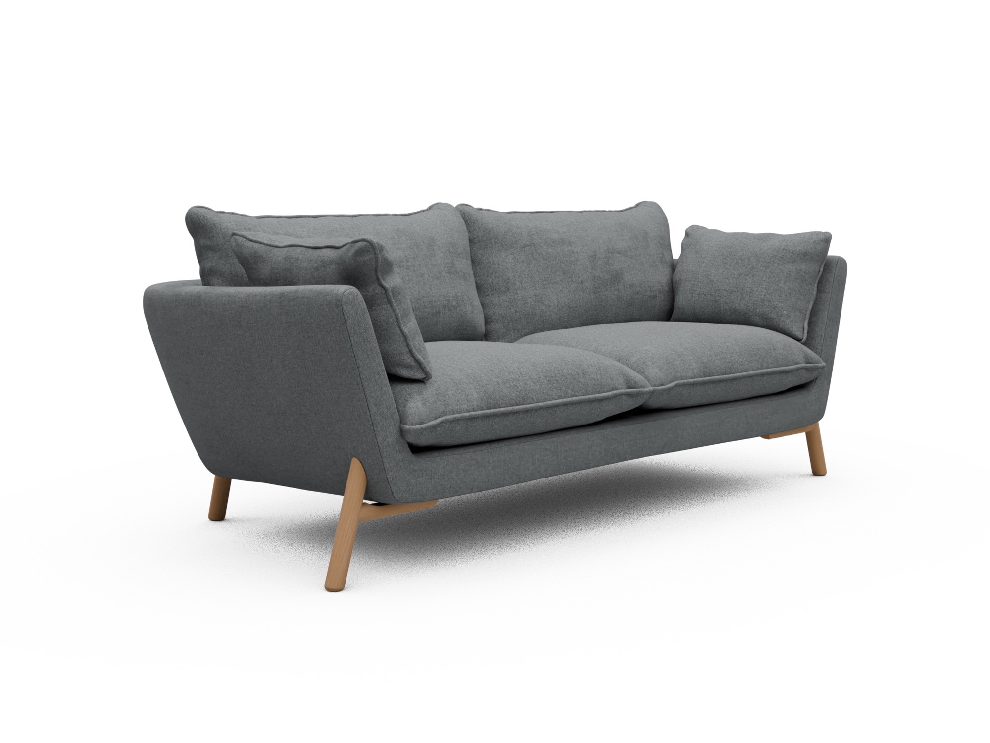 Skandi Home Sofa Emil Soft 2-Sitzer Beinfarbe Eiche Natur Casone-Gravel-Grey moebelfaktor