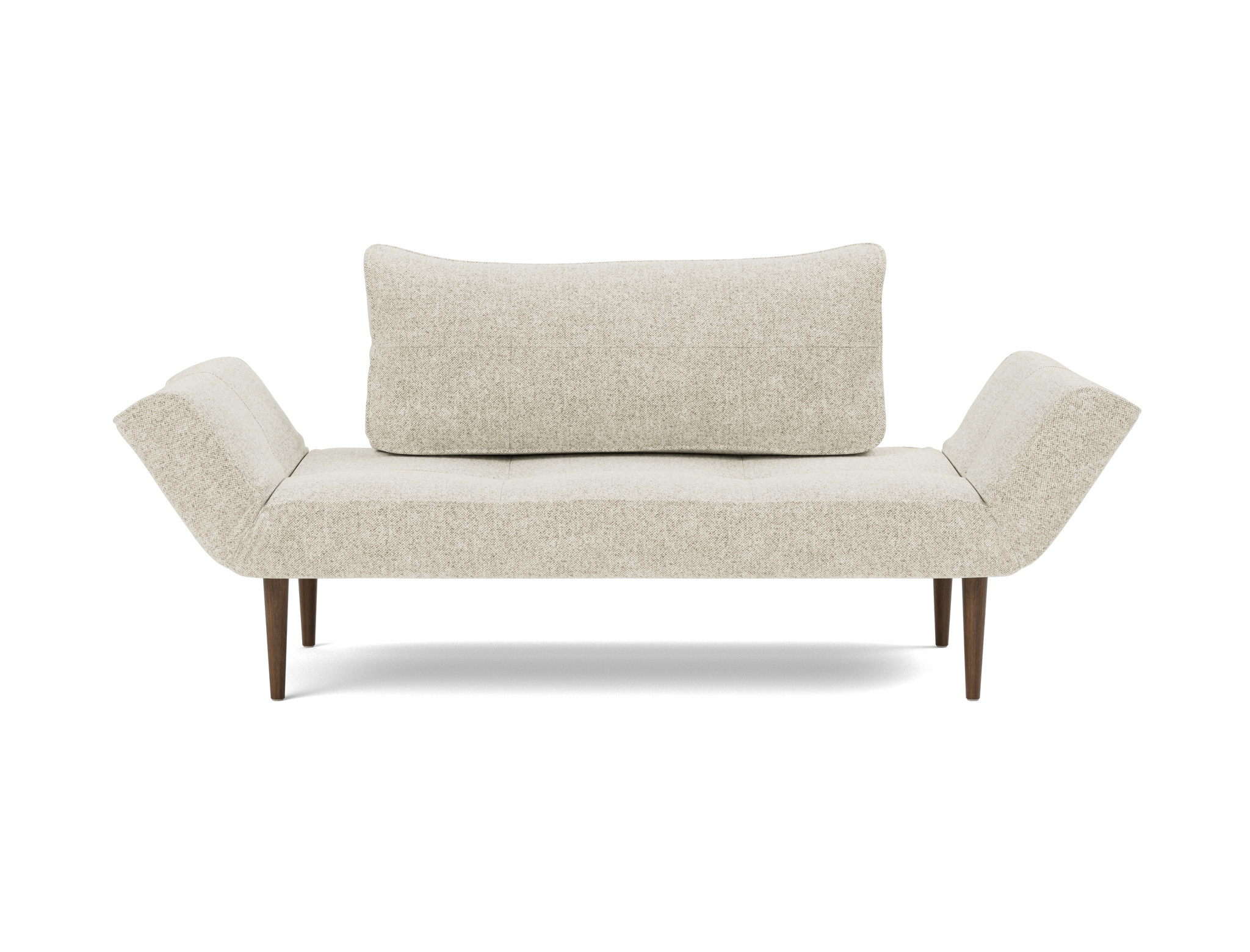 Tagesbett Zeal Strukturierter Stoff Taura 357-Off-White Beine Styletto Eiche dunkel