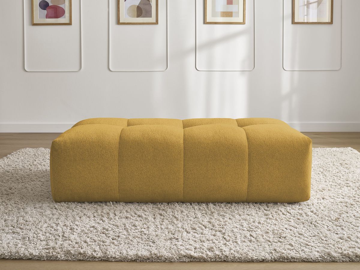 Bobochic Everest Pouf 140 × 70 cm Melange-Stoff Gelb