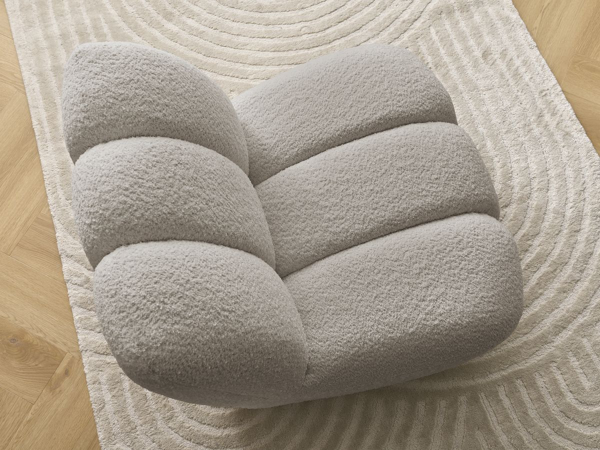 Bobochic Janissaire Sessel 81 × 90 cm Bouclé-Stoff Beige