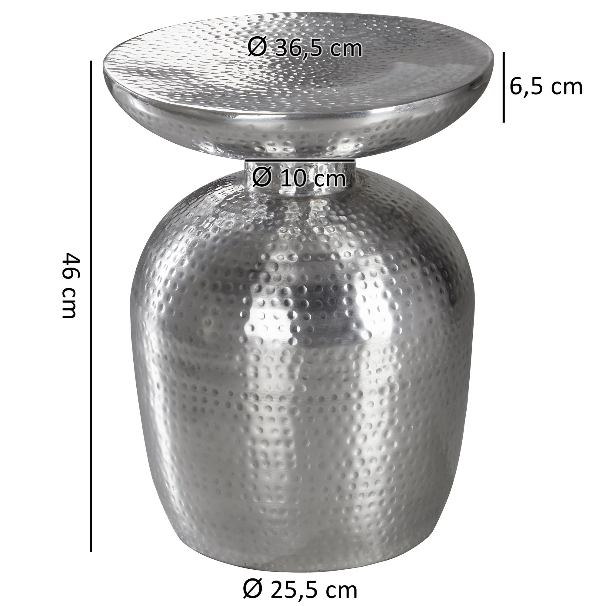 Beistelltisch Hvanneyri Aluminium Silber Ø 36 cm