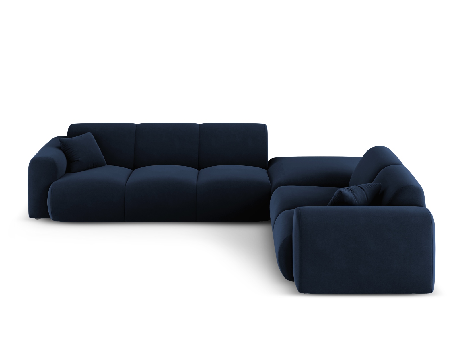 Cosmopolitan Design Ecksofa Nolio 4-Sitzer offen Samt Casino Königsblau Rechts