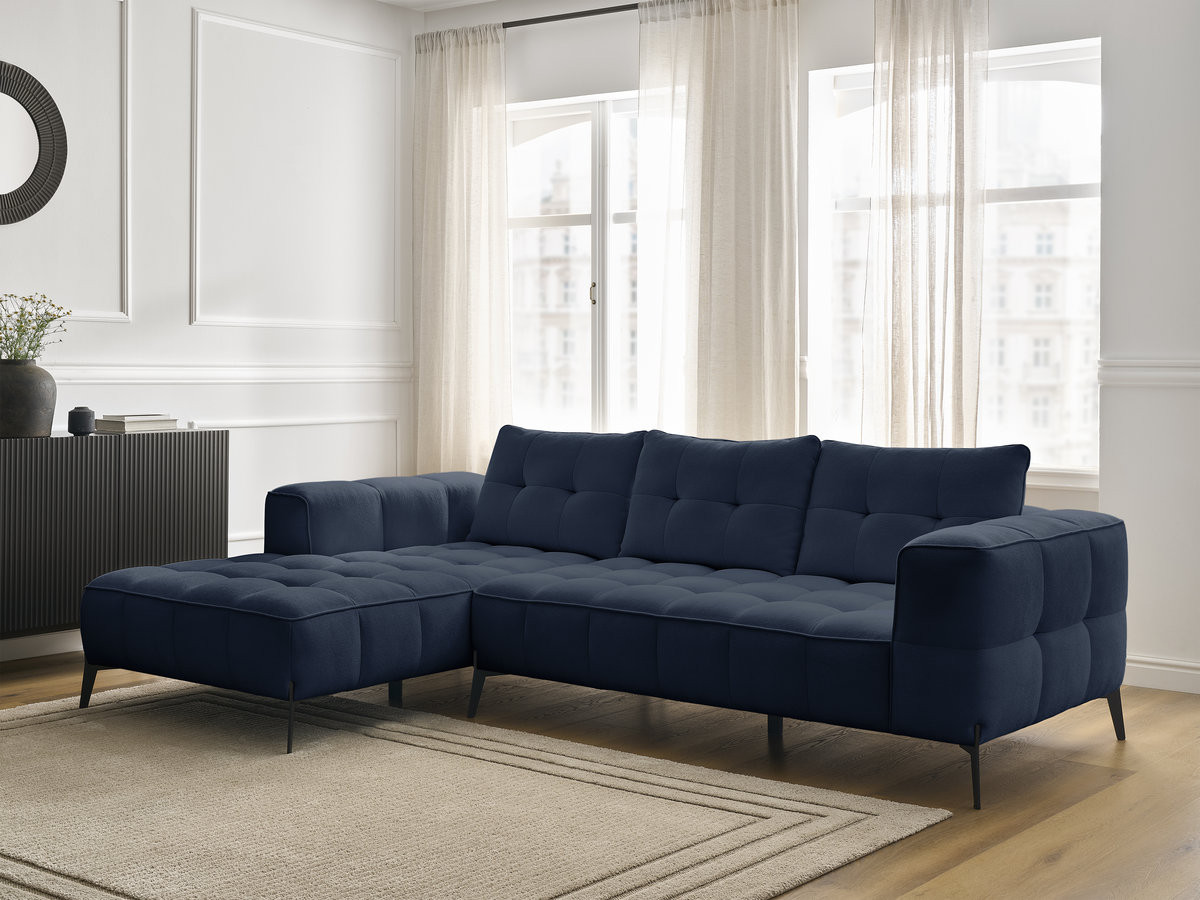 Bobochic Anis Ecksofa Strukturstoff Blau Ecke links