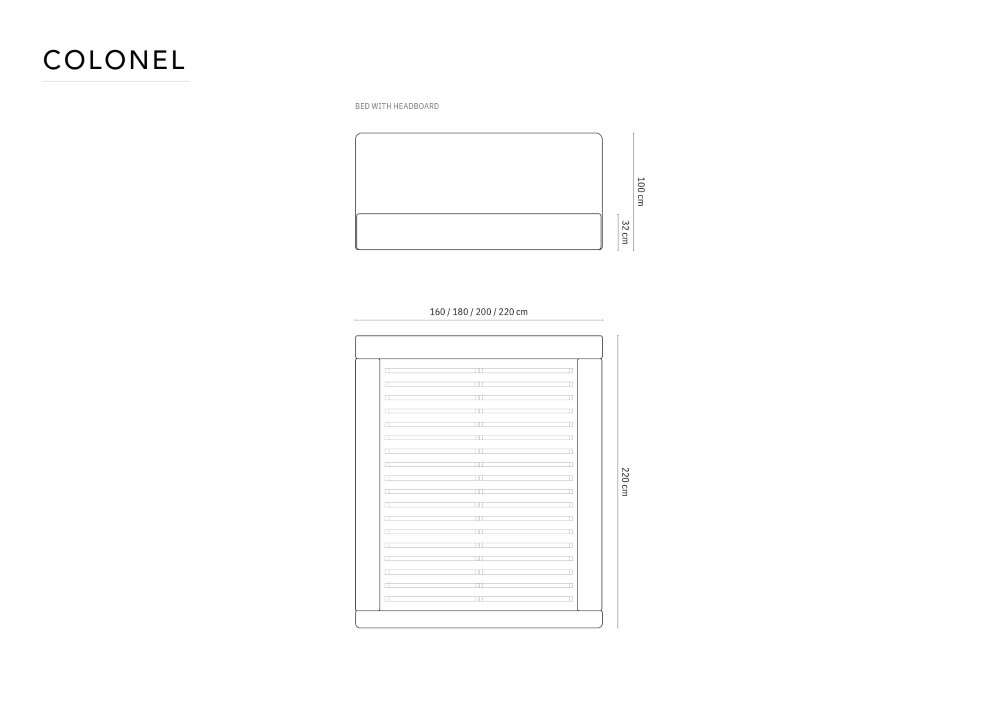 Cosmopolitan Design Stauraumbett mit Kopfteil Colonel 160x200 Chenille Rebel Hellgrau