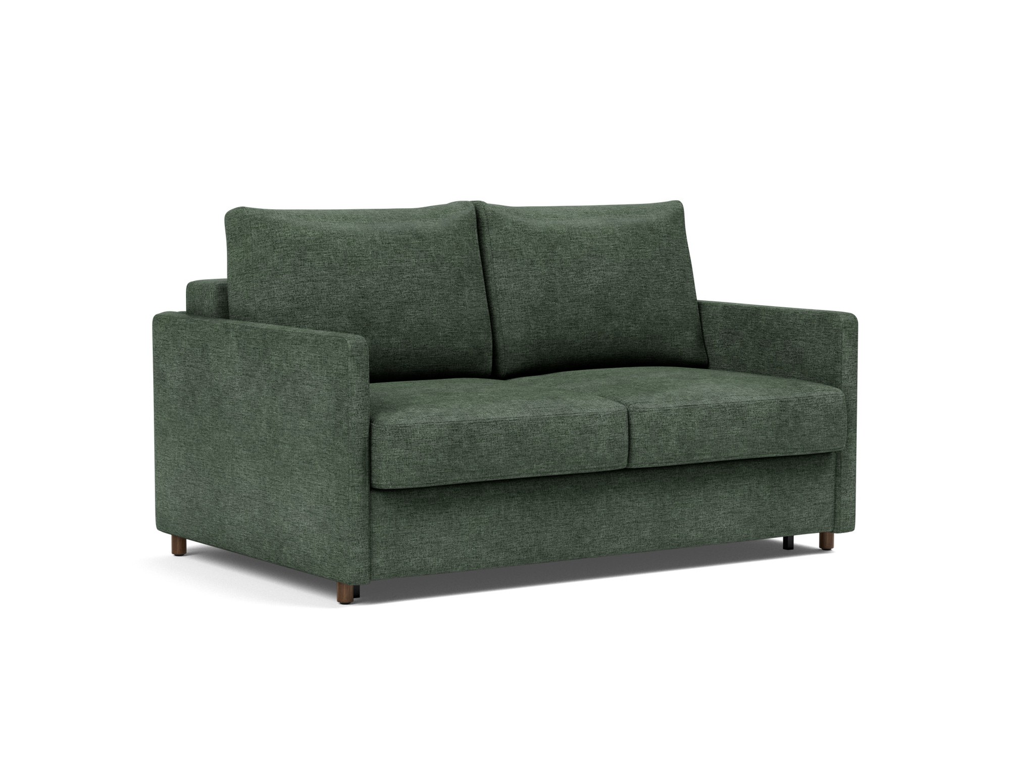 Schlafsofa Neah mit Slim-Armlehnen 140 Flachgewebe Avella 281-Pine-Green