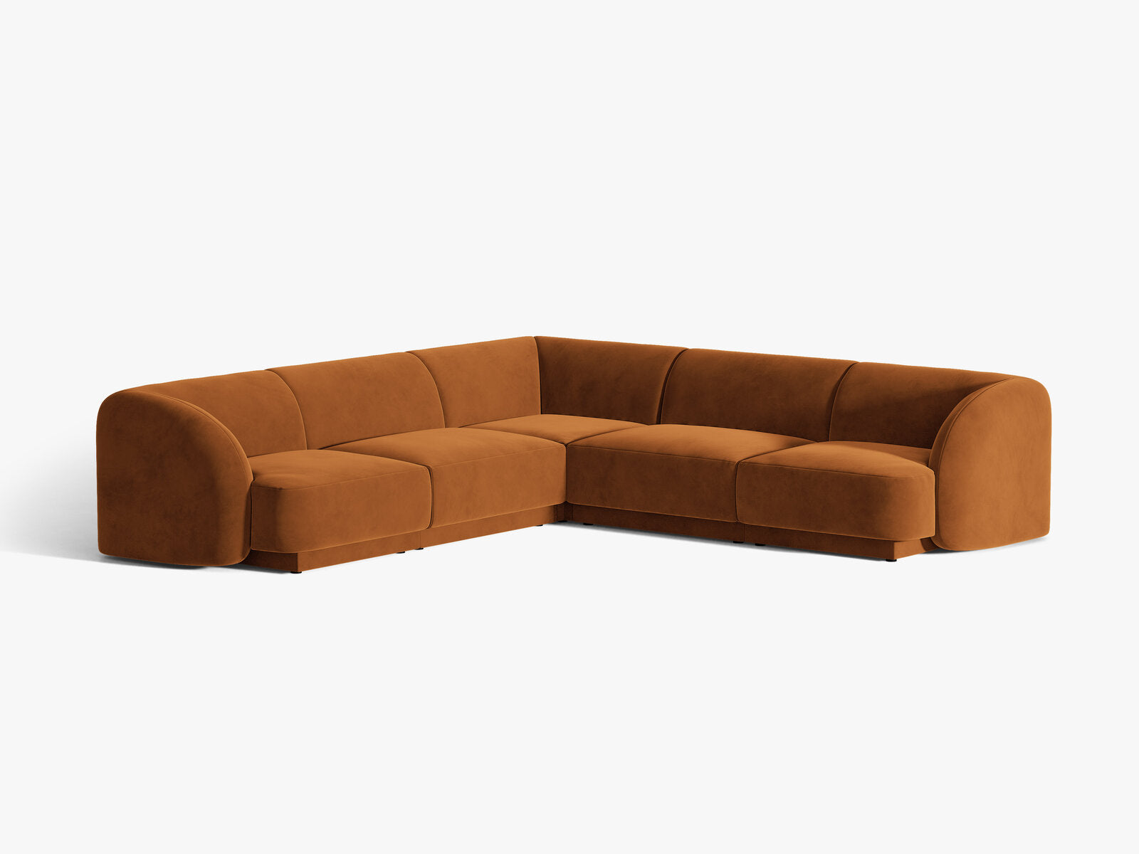 Micadoni 5-Sitzer Symmetrisches Ecksofa Miley Samt Bluvel Terrakotta