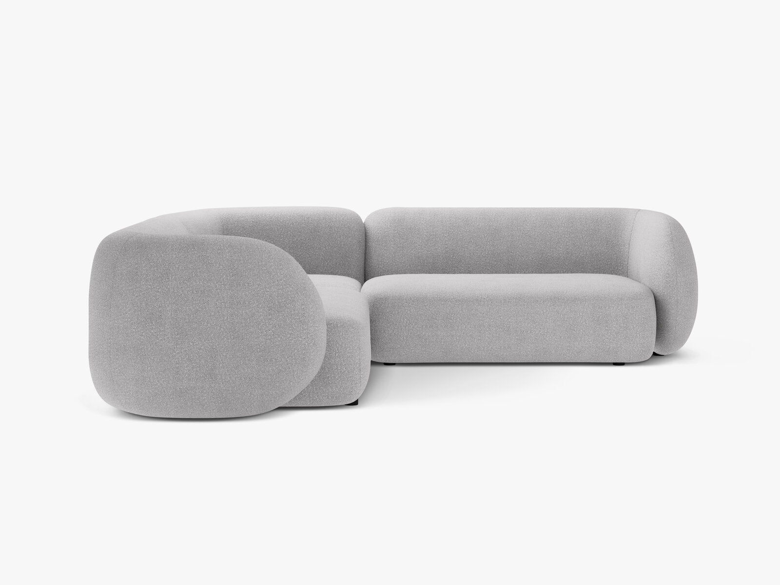 Micadoni Ecksofa Kate 5-Sitzer Boucle Baloo Hellgrau