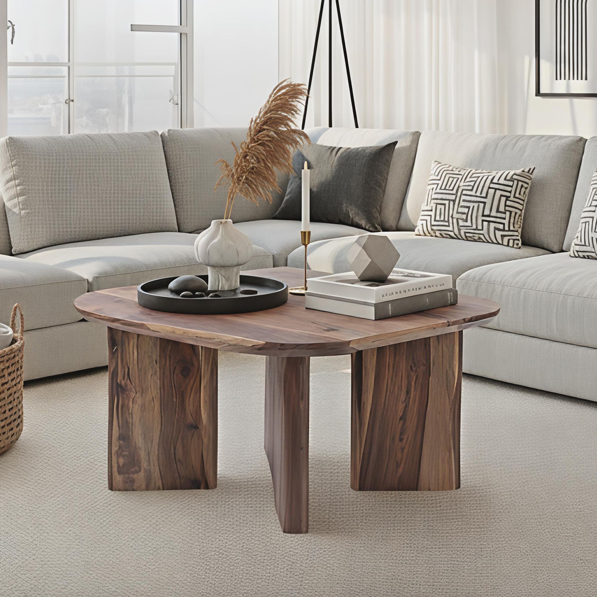 Couchtisch Vagan Massivholz Dunkelbraun Höhe 45 cm