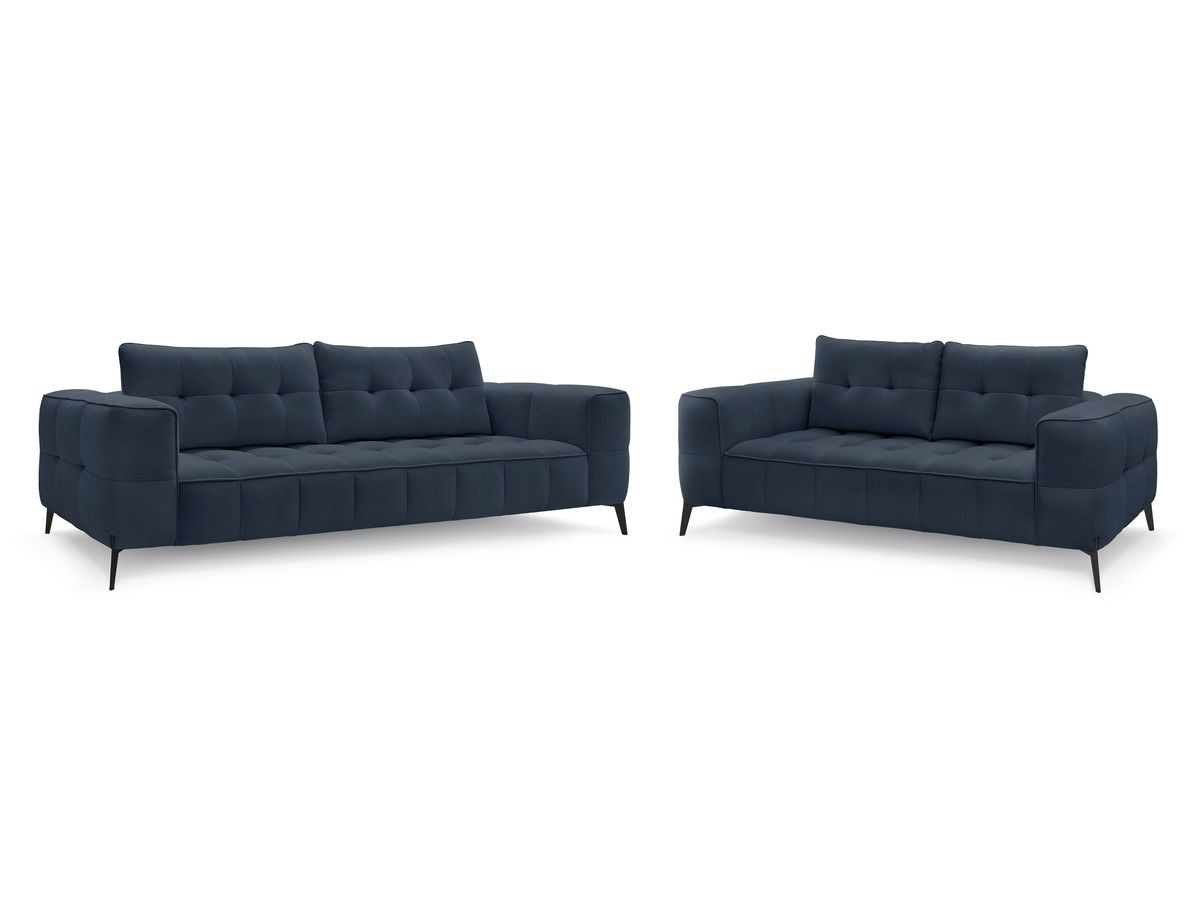 Bobochic Anis Sofa-Set 3- und 2-Sitzer Strukturstoff Blau