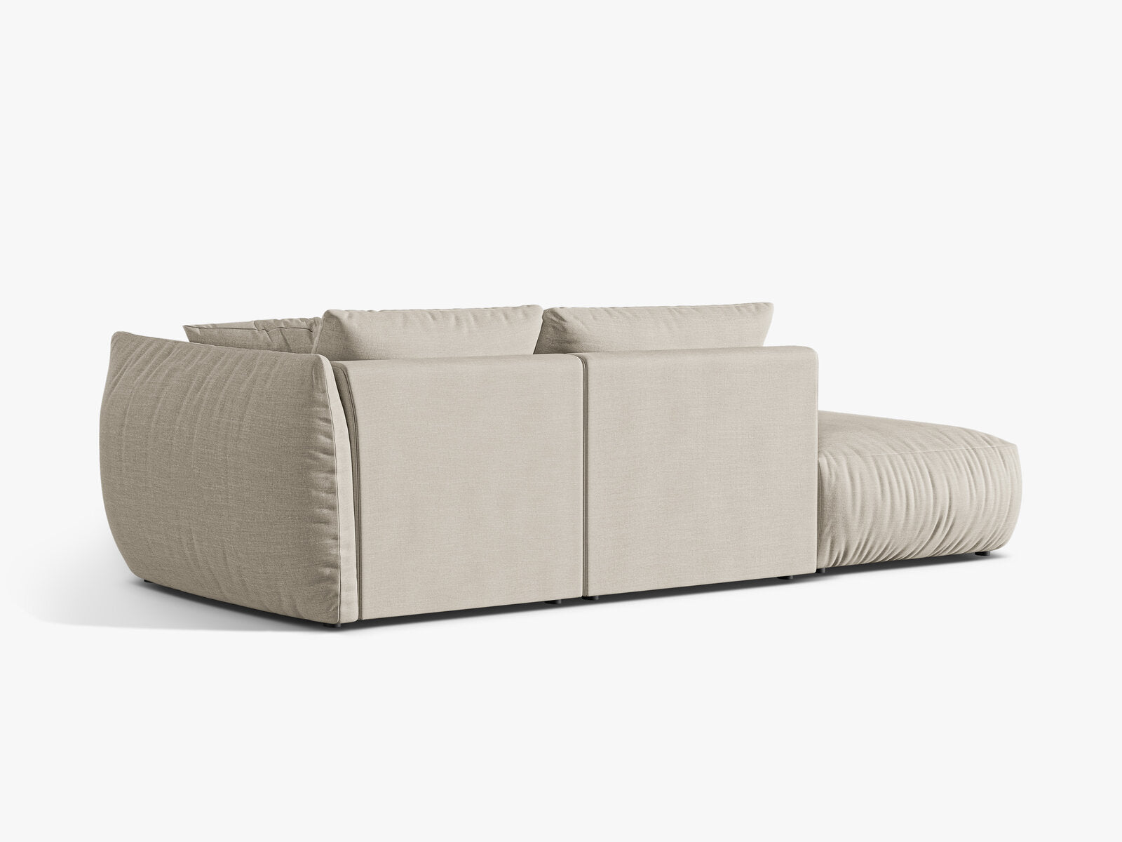 Micadoni Modulares Sofa Chris 3-Sitzer Links Strukturierter Stoff Natur