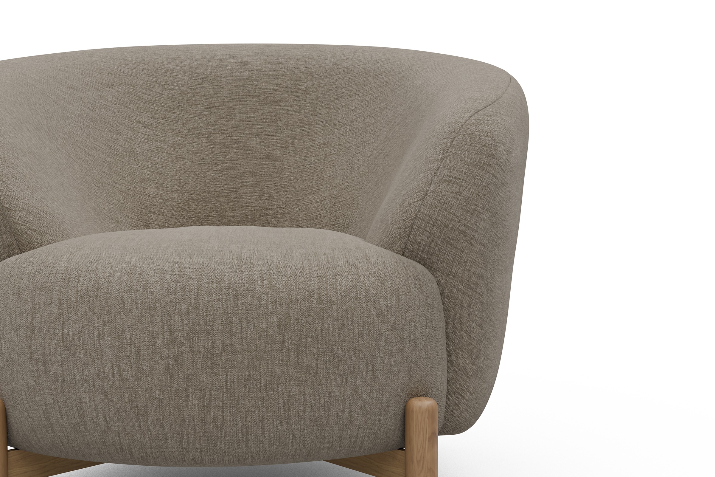 Sessel Ronda Holzbeine Eiche Natur Smooth-Beige
