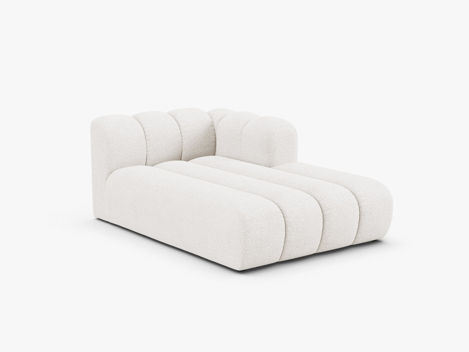 Micadoni Recamiere Lupine 2-Sitzer Rechts Boucle Baloo Weiß