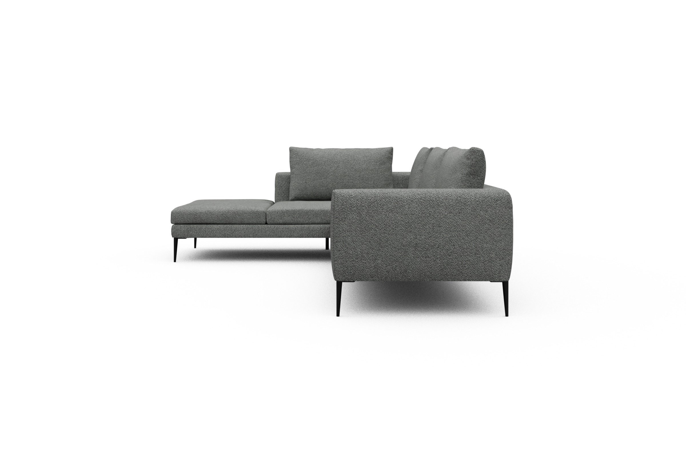 Ecksofa Paul Relax-Ecke rechts mit 3-Sitzer Vanora-Warm-Grey