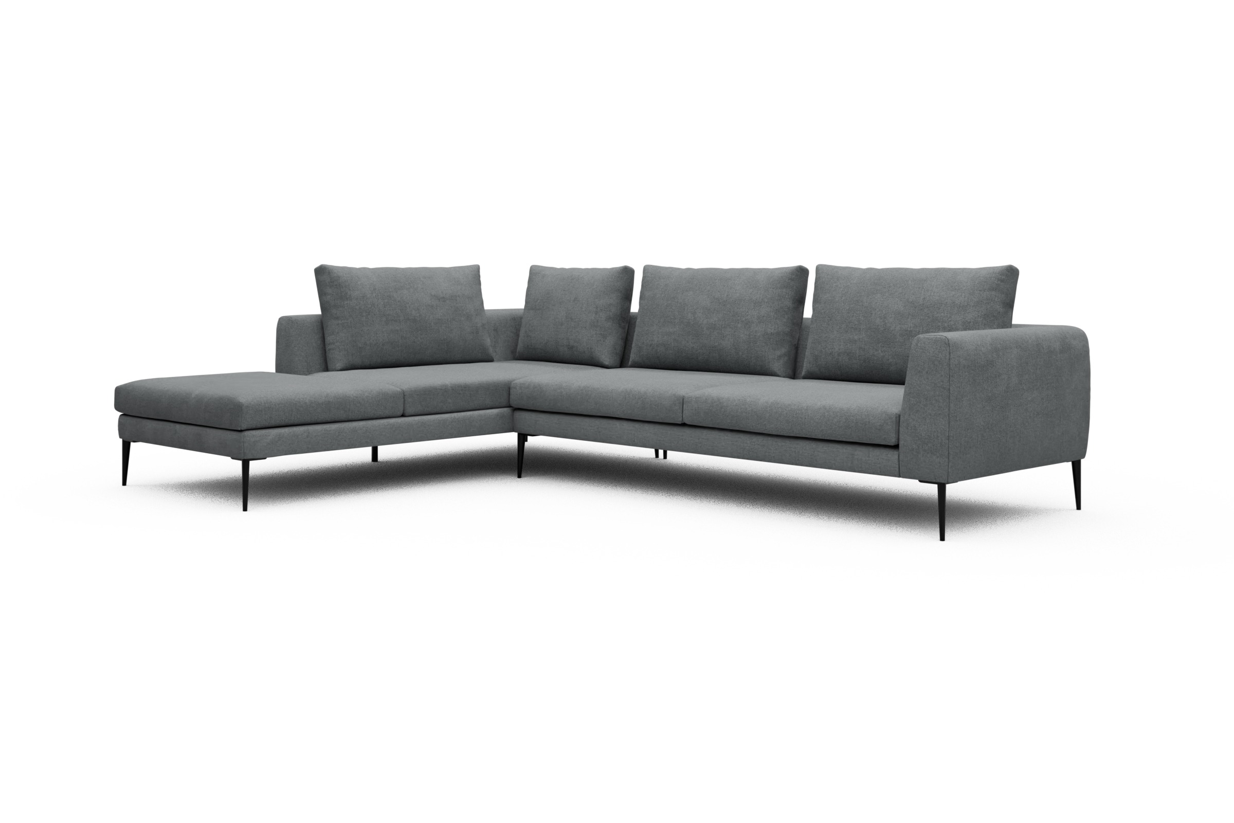 Ecksofa Paul Relax-Ecke rechts mit 3-Sitzer Casone-Gravel-Grey