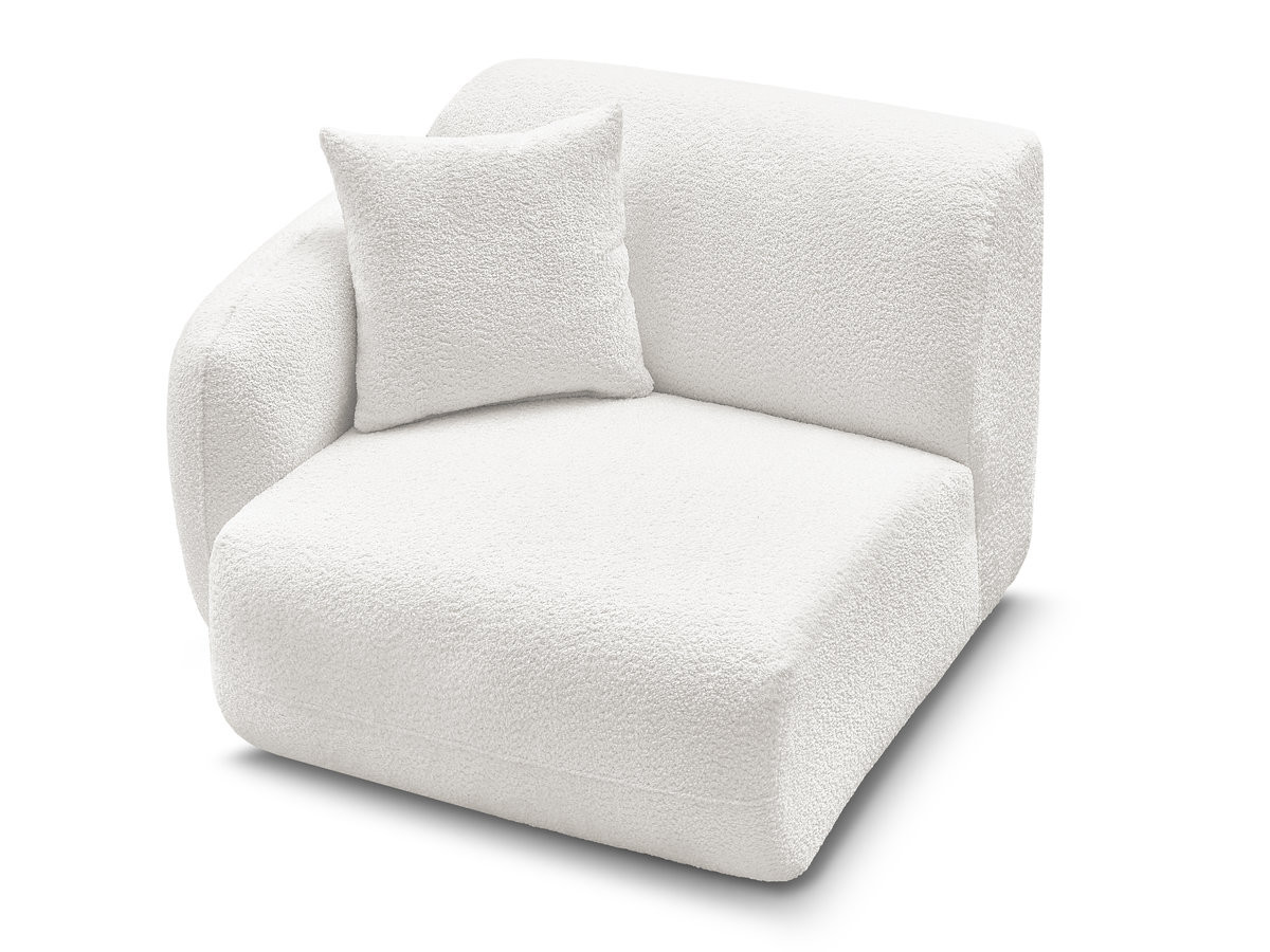 Bobochic Anda Sofamodul 1-Sitzer 104 × 103 cm Chenille Weiß Ecke links