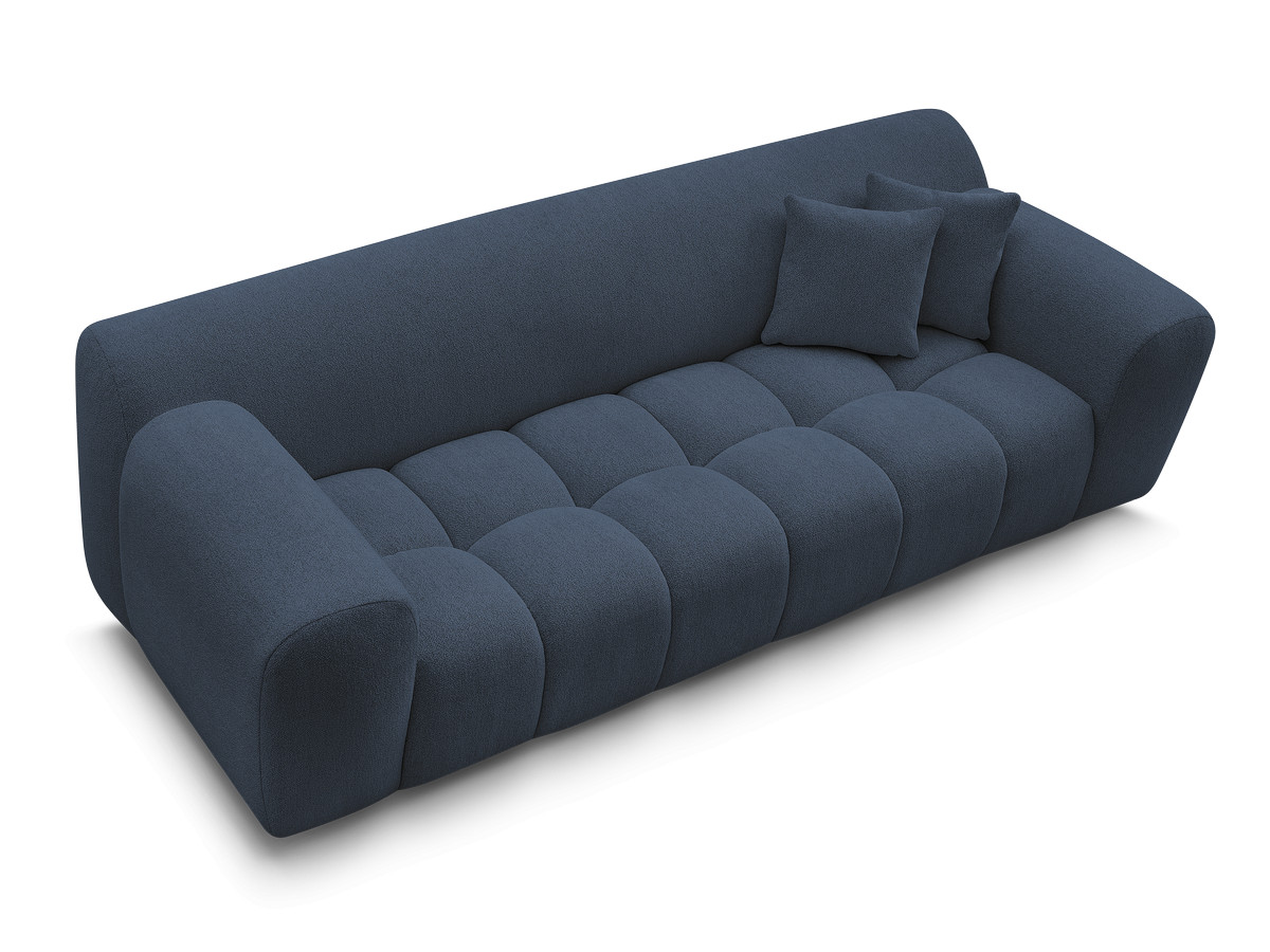 Bobochic Melisse Sofa 3-Sitzer Melange-Stoff Blau