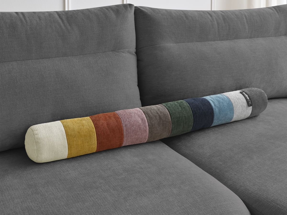 Bobochic Aden Ecksofa 386 × 152 cm Stoff Dunkelgrau Ecke rechts