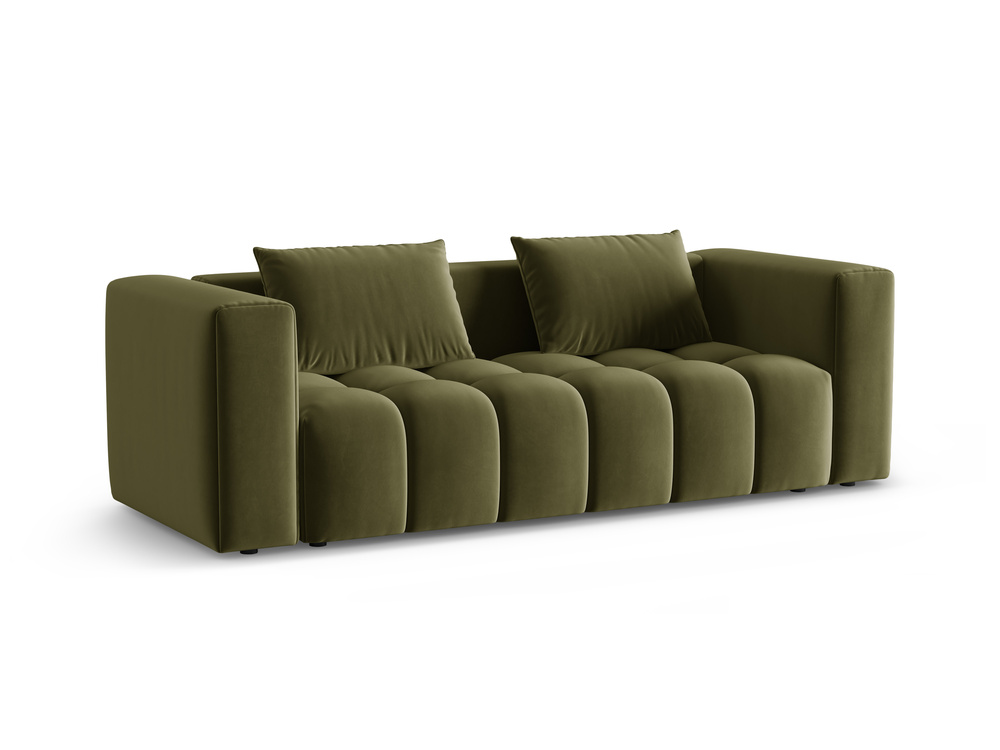 Cosmopolitan Design Schlafsofa Verona 3-Sitzer mit Bettkasten Samt Casino Hellgrün