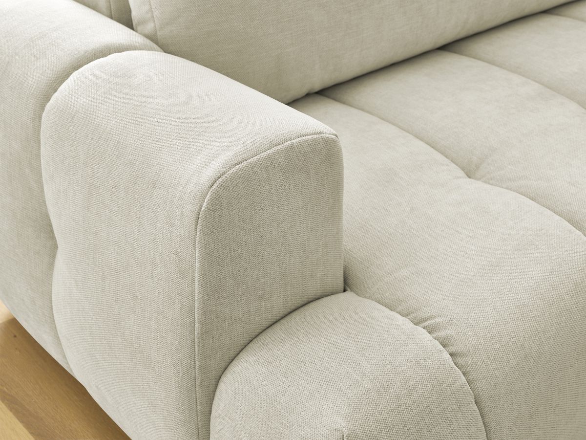 Bobochic Fuji Ecksofa mit Schlaffunktion und Bettkasten 282 × 204 cm Stoff Beige Ecke rechts