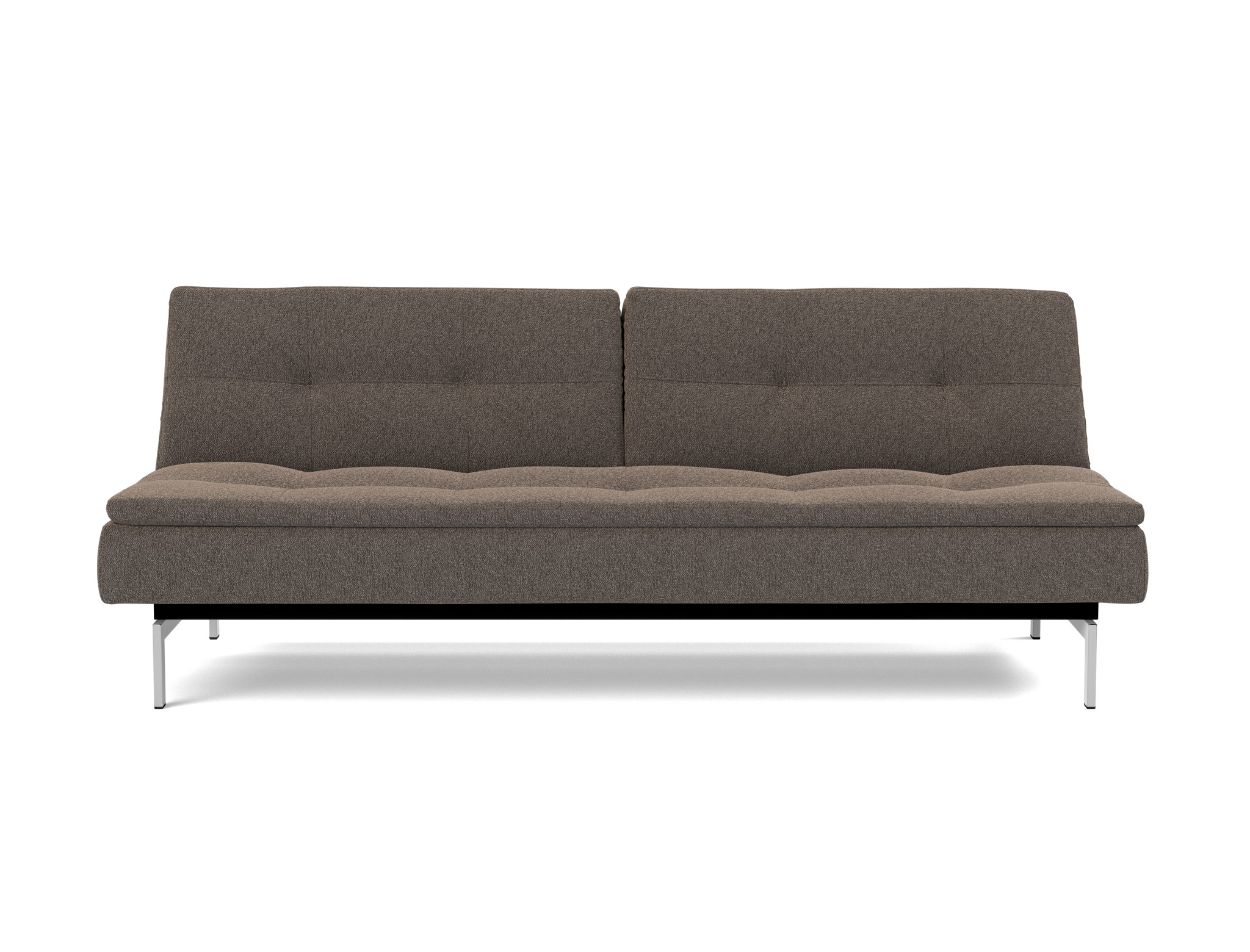 Schlafsofa Dublexo Boucle Skandi 530-Taupe Beine Chrom