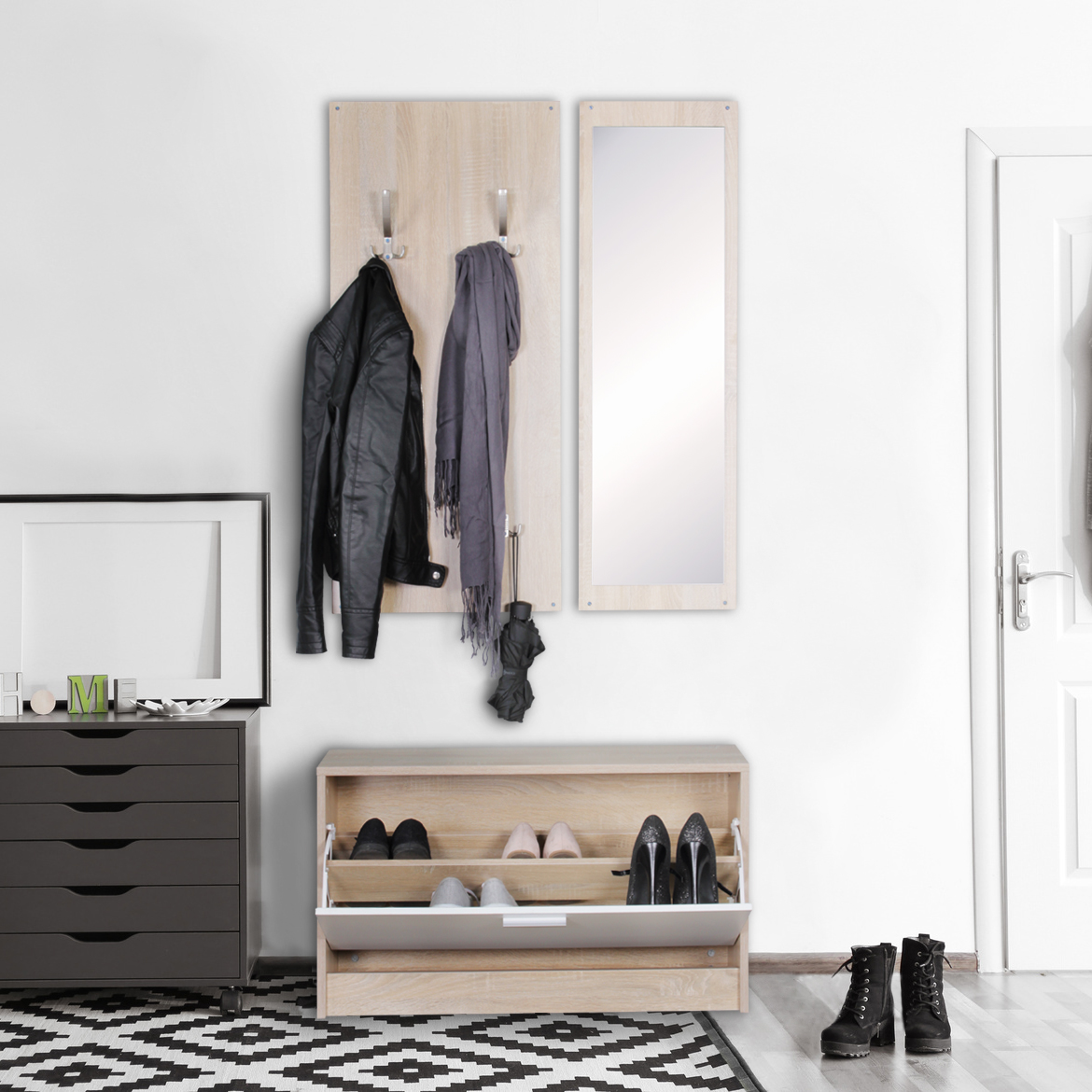 Wandgarderobe Nordvik Sonoma 80 × 27 × 180 cm