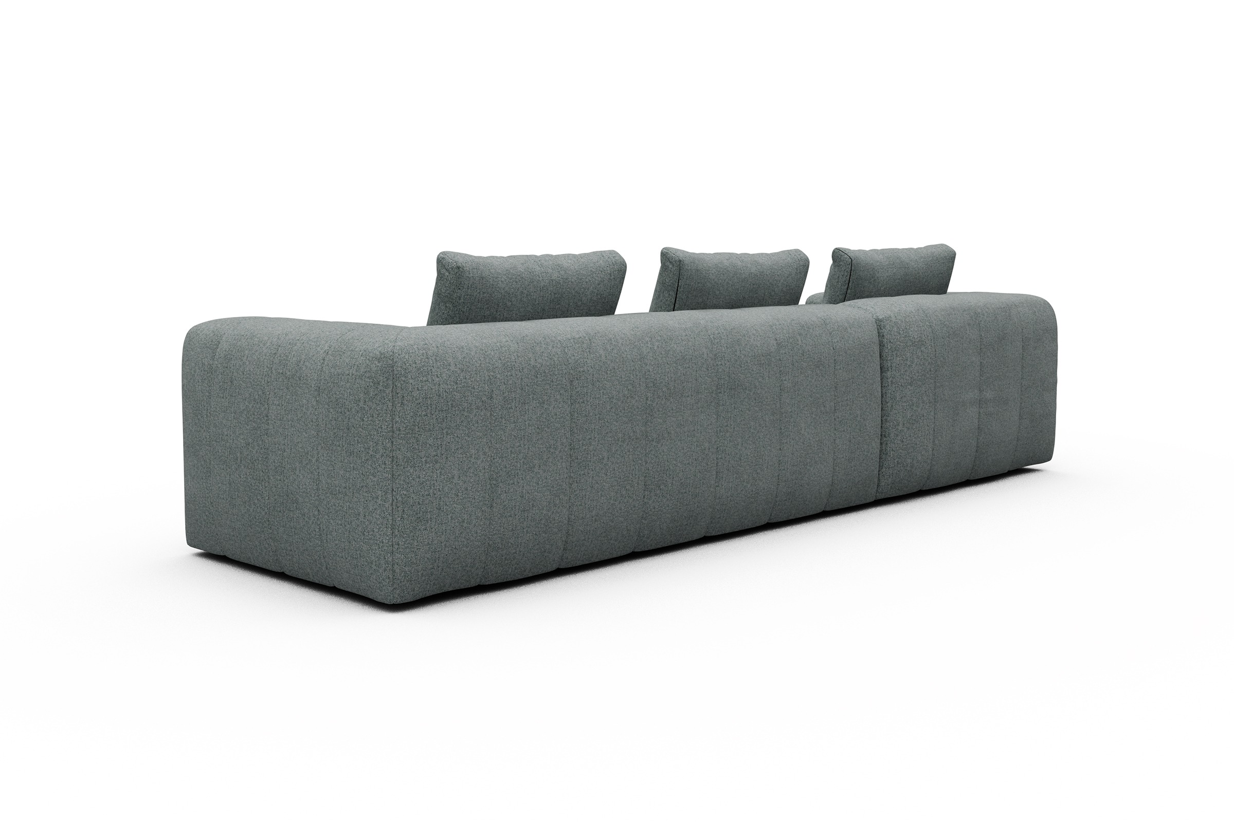 Ecksofa Hugo 2,5-Sitzer Armlehne rechts mit Chaiselongue Casone-Light-Mixed-Green
