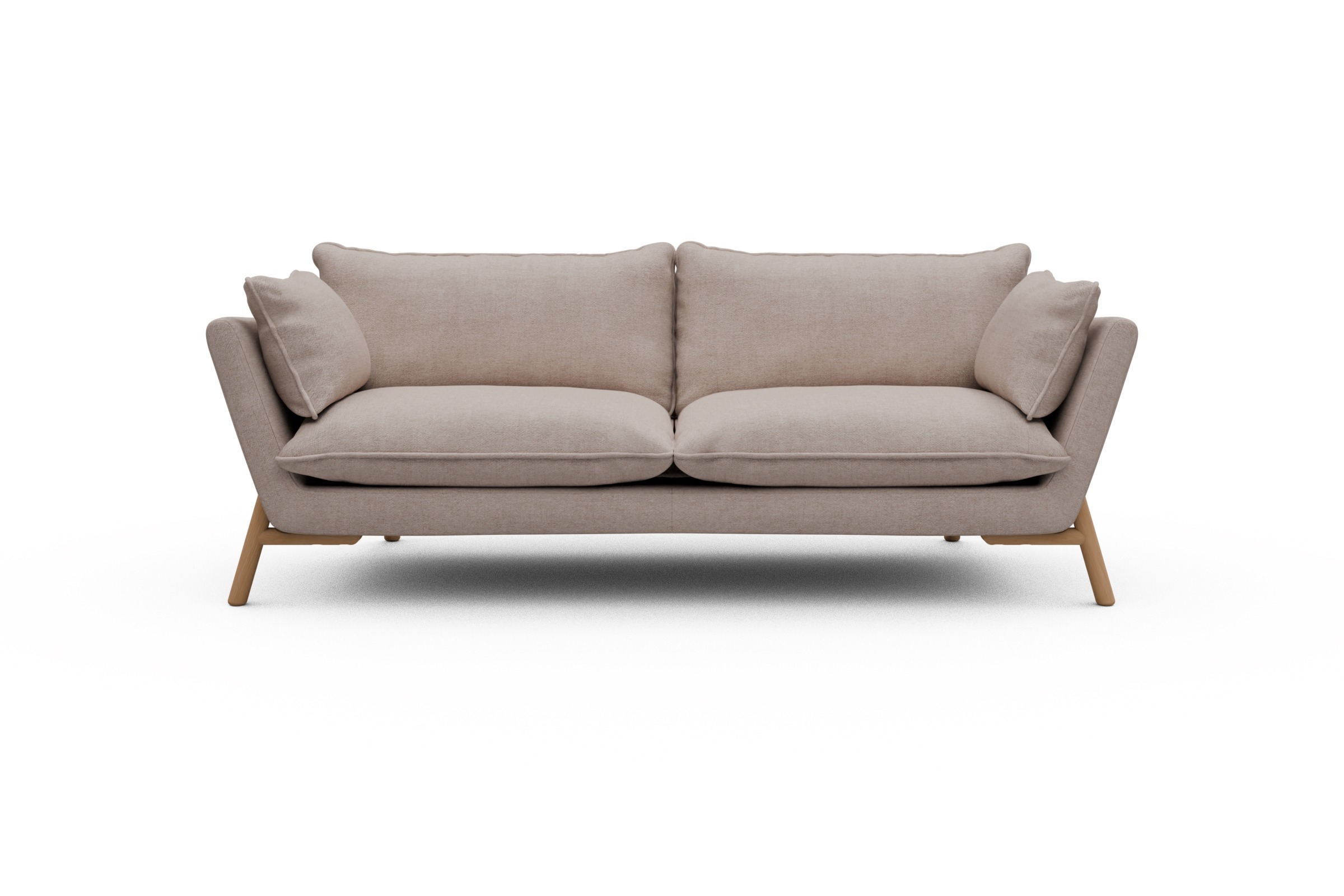 Skandi Home Sofa Emil PREMIUM 3-Sitzer Beinfarbe Eiche Natur Weda-Sand moebelfaktor