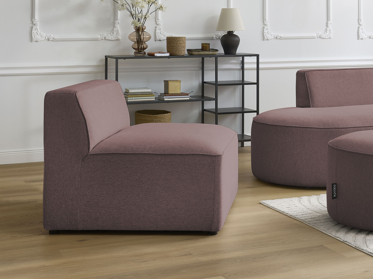 Bobochic Rousseau Sofamodul 1-Sitzer Melange-Stoff Rosa