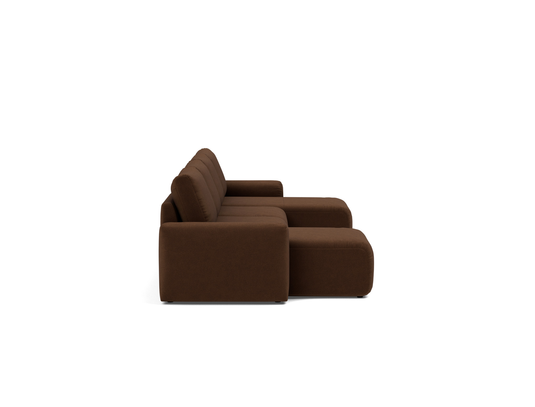 Schlafsofa Norum U-Form mit Chunky-Armlehnen Strukturierter Stoff Taura 359-Cappuccino