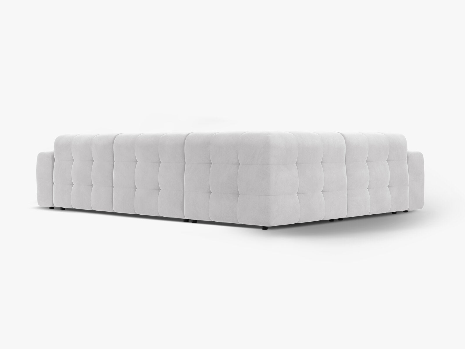 Micadoni Ecksofa Kendal 6-Sitzer Links Samt Magic Velvet Hellgrau