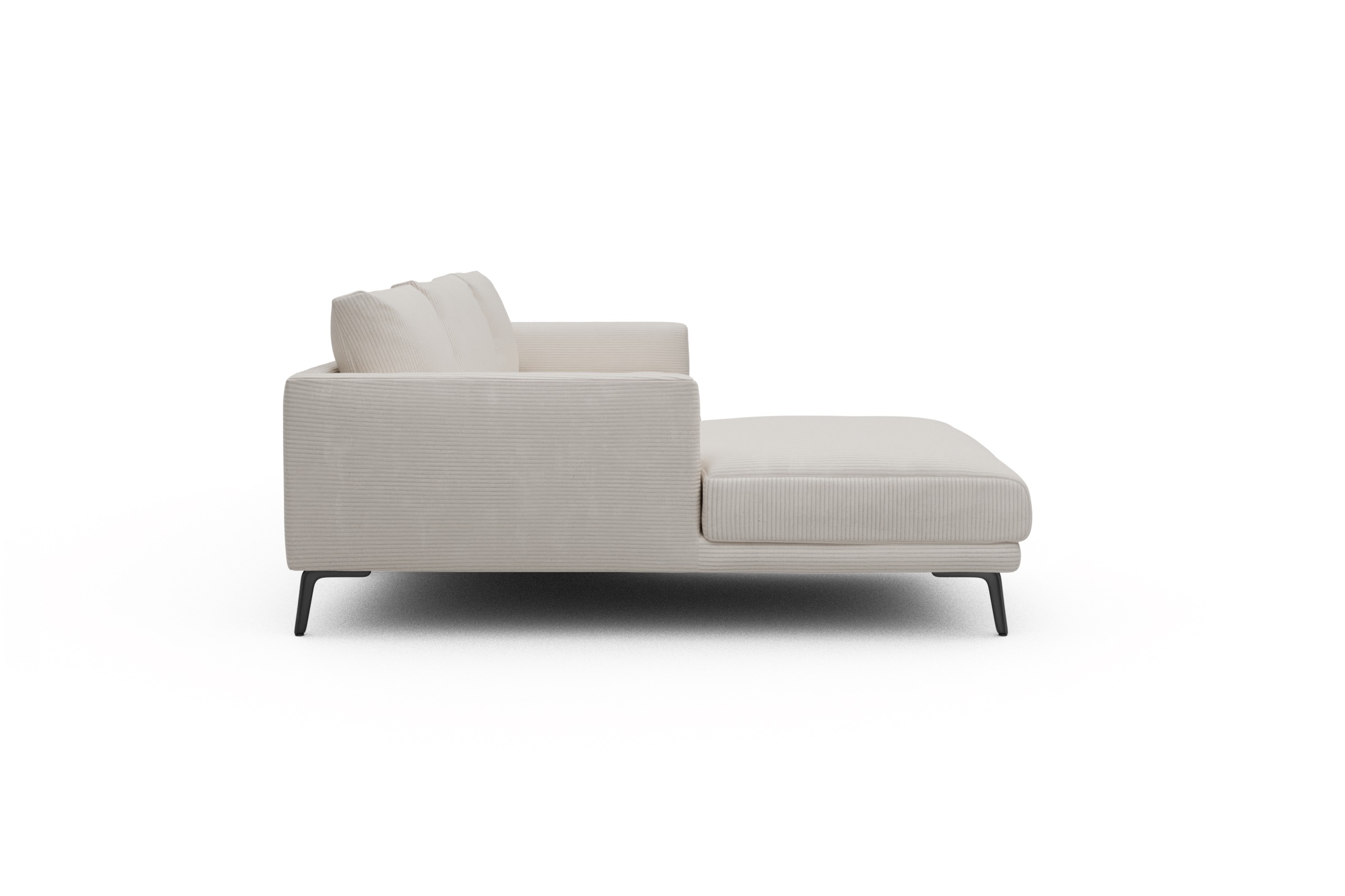 Ecksofa Karl Chaiselongue links mit 2,5-Sitzer Corduroy-Ivory