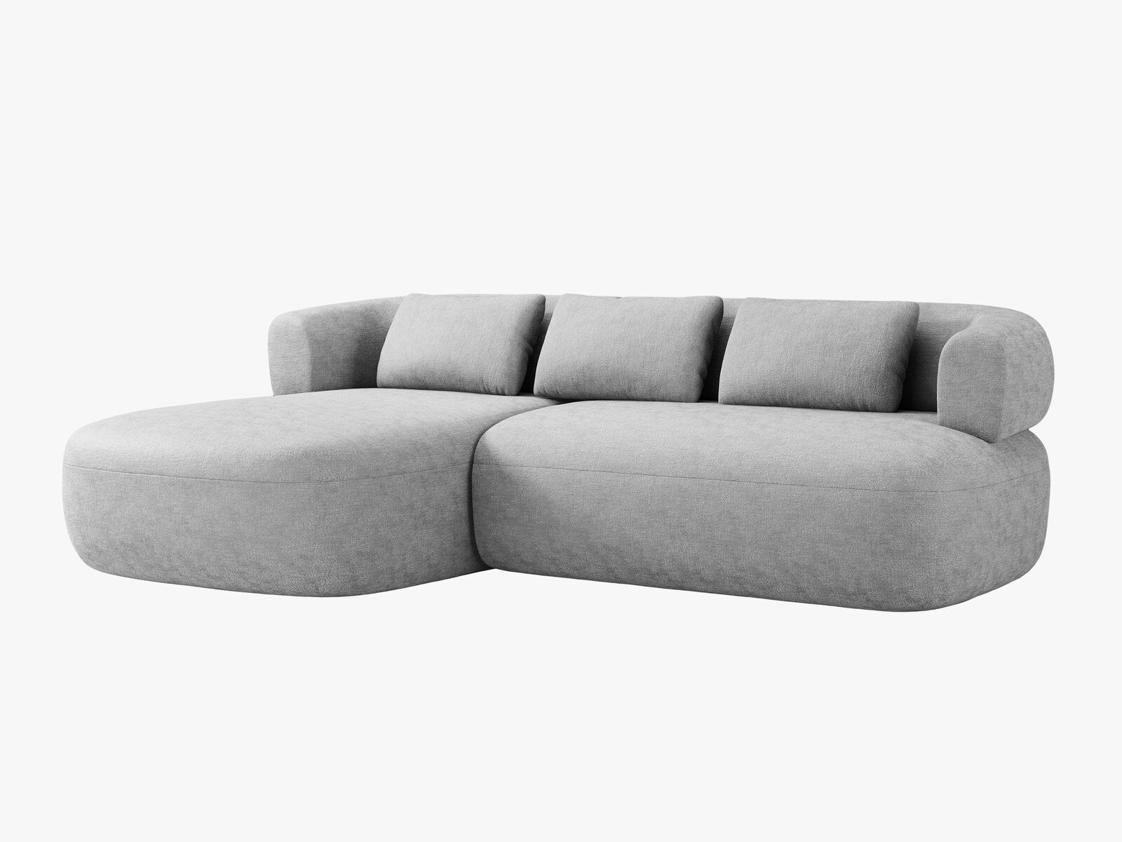 Micadoni 5-Sitzer Ecksofa Jenny Links Chenille Perfect Harmony Silber