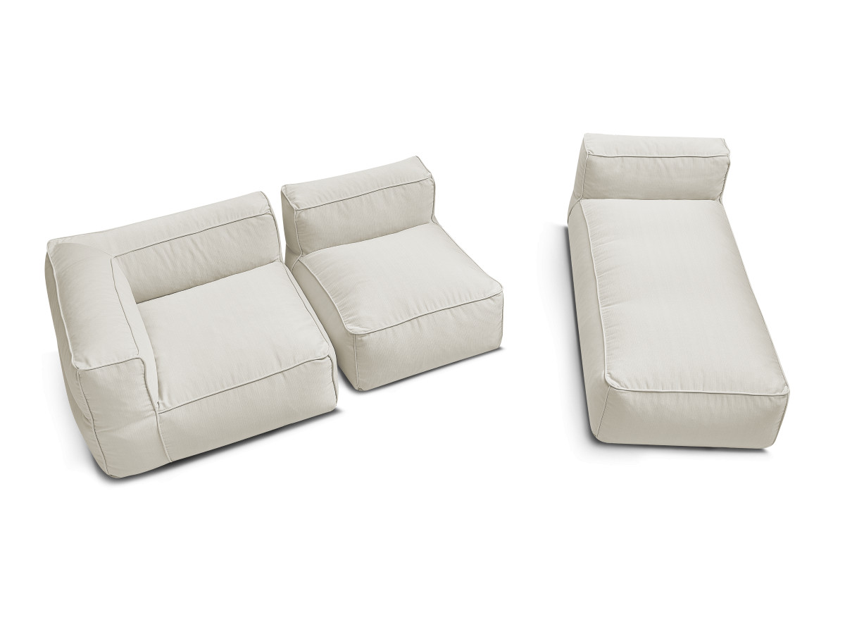 Bobochic Giulia Gartensofa 3-Sitzer 240 × 170 cm Stoff Beige