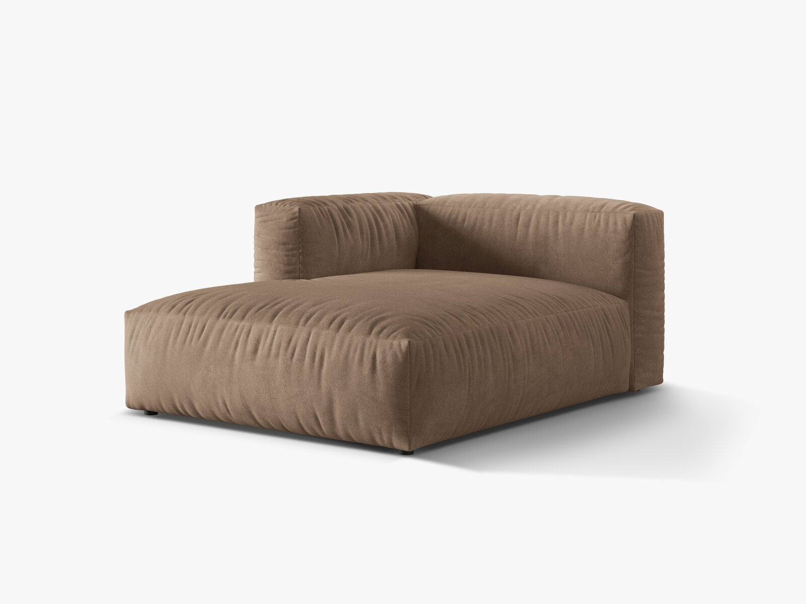Micadoni Recamiere Martina 1-Sitzer Links Samt Vogue Dunkelbeige