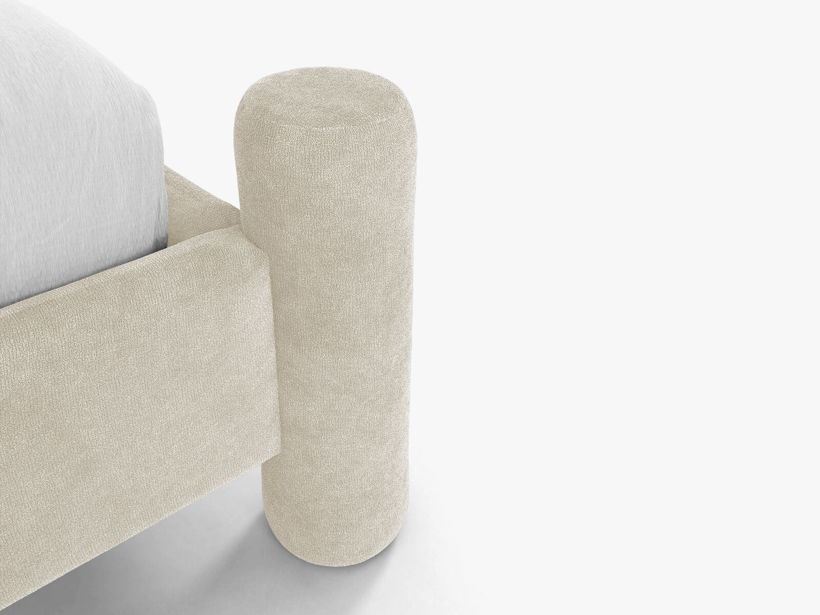 Micadoni Vera Bett mit Kopfteil Chenille Perfect Harmony Helles Beige 140x200