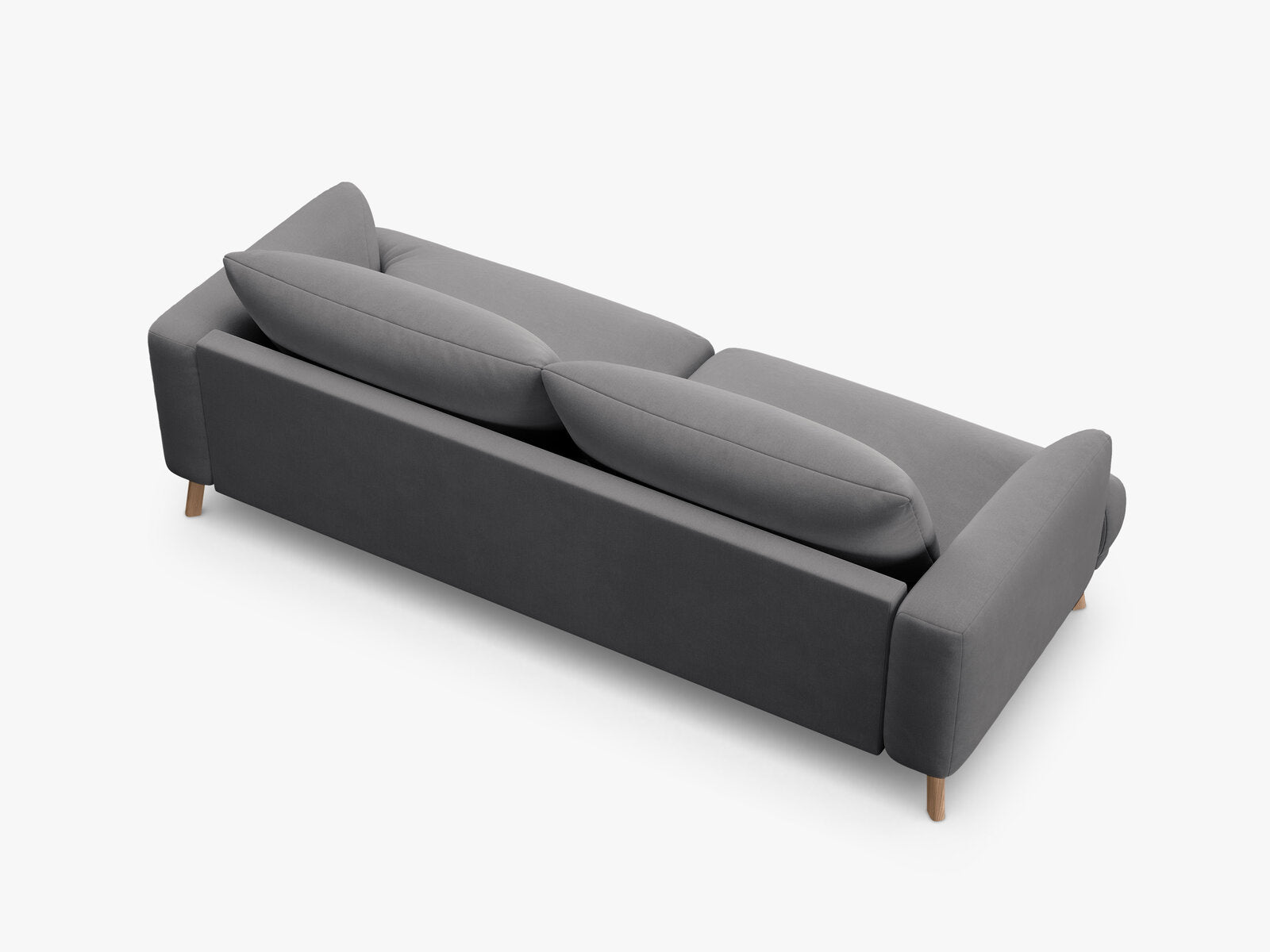 Micadoni Sofa Naomi 3-Sitzer Samt Salvador Grau