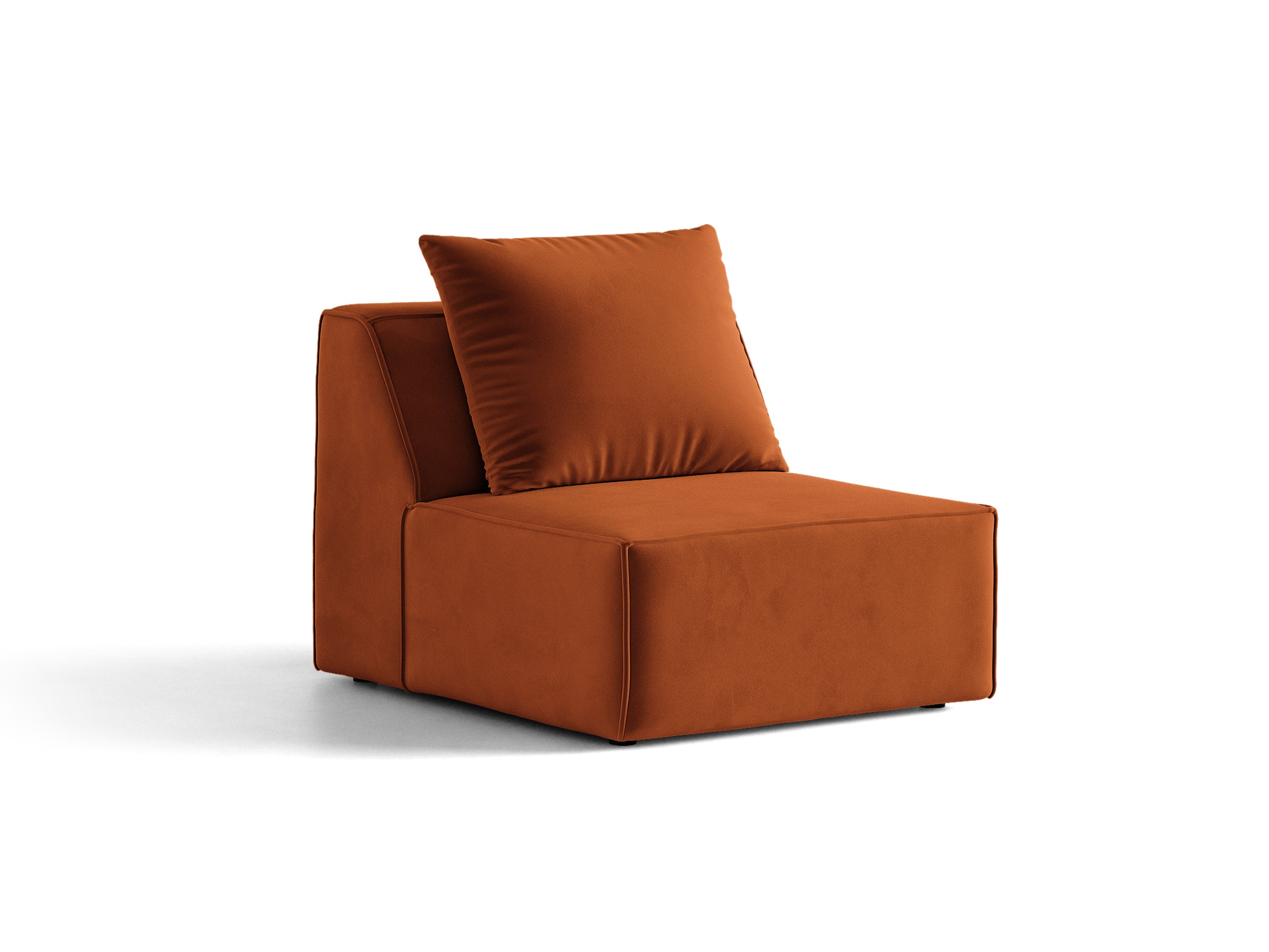 Micadoni Sessel ohne Armlehnen Jodie 1-Sitzer Samt Bluvel Terrakotta