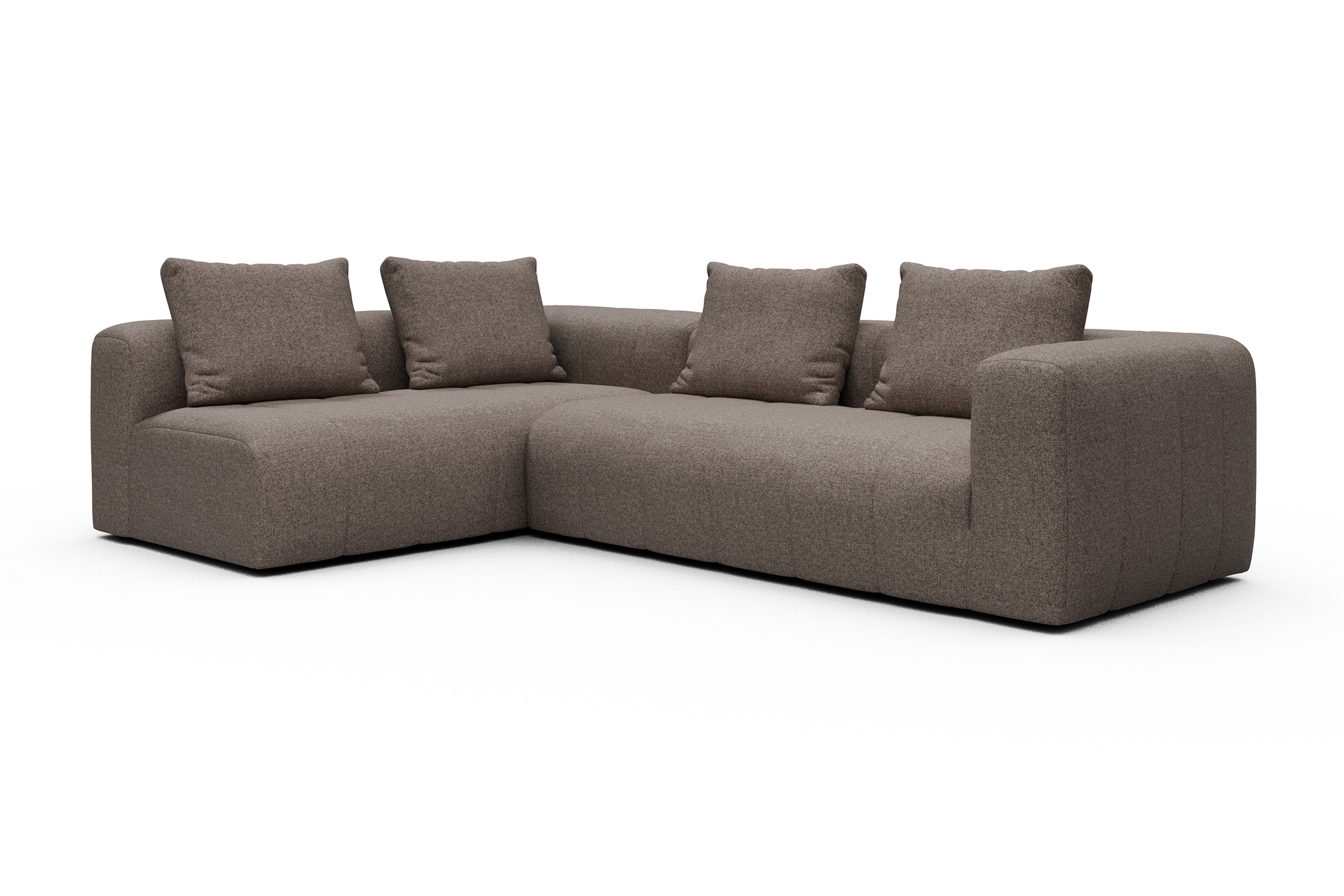 Ecksofa Hugo 2x 2,5-Sitzer Armlehne rechts Sama-Stone