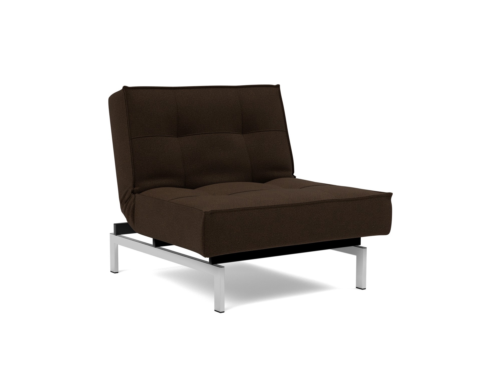 Sessel Splitback Strukturierter Stoff Taura 358-Chocco Beine Chrom