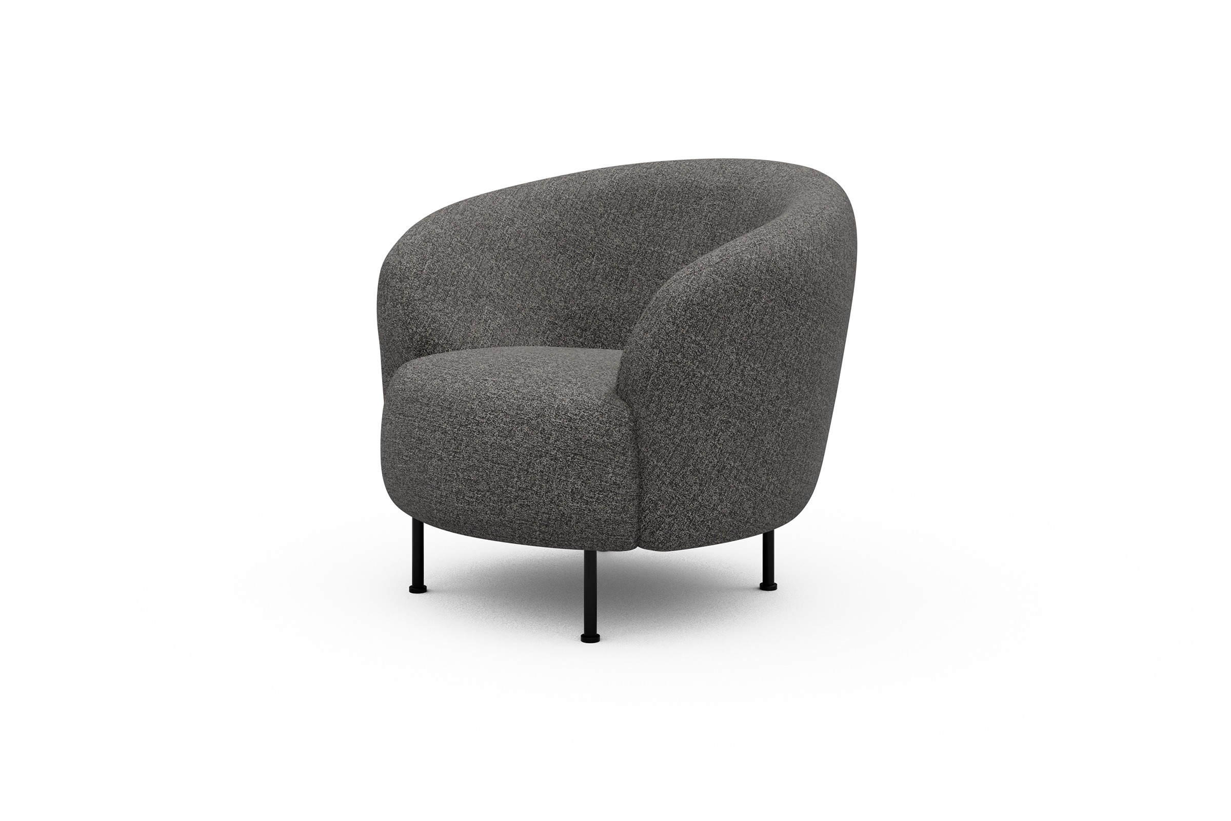 Sessel Ronda Metallbeine Schwarz Carreno-Salt-and-Pepper