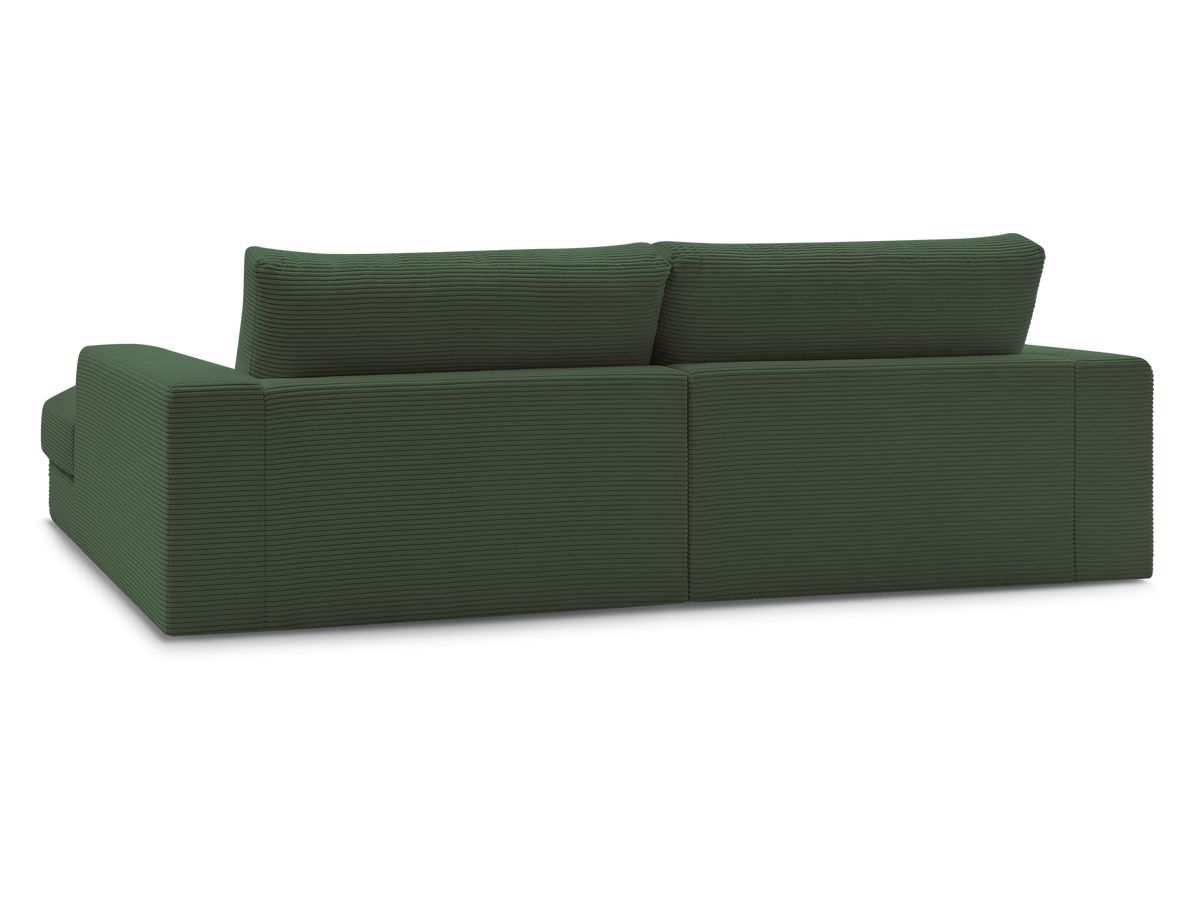 Bobochic Leonard Ecksofa mit Pouf 234 × 159 cm Cordsamt Dunkelgrün Ecke links