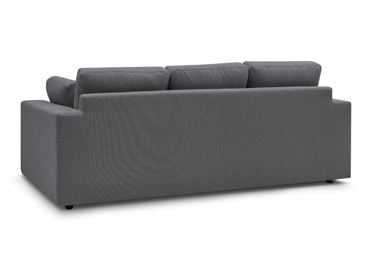 Bobochic Belair Sofa 3-Sitzer 220 × 93 cm Stoff Dunkelgrau