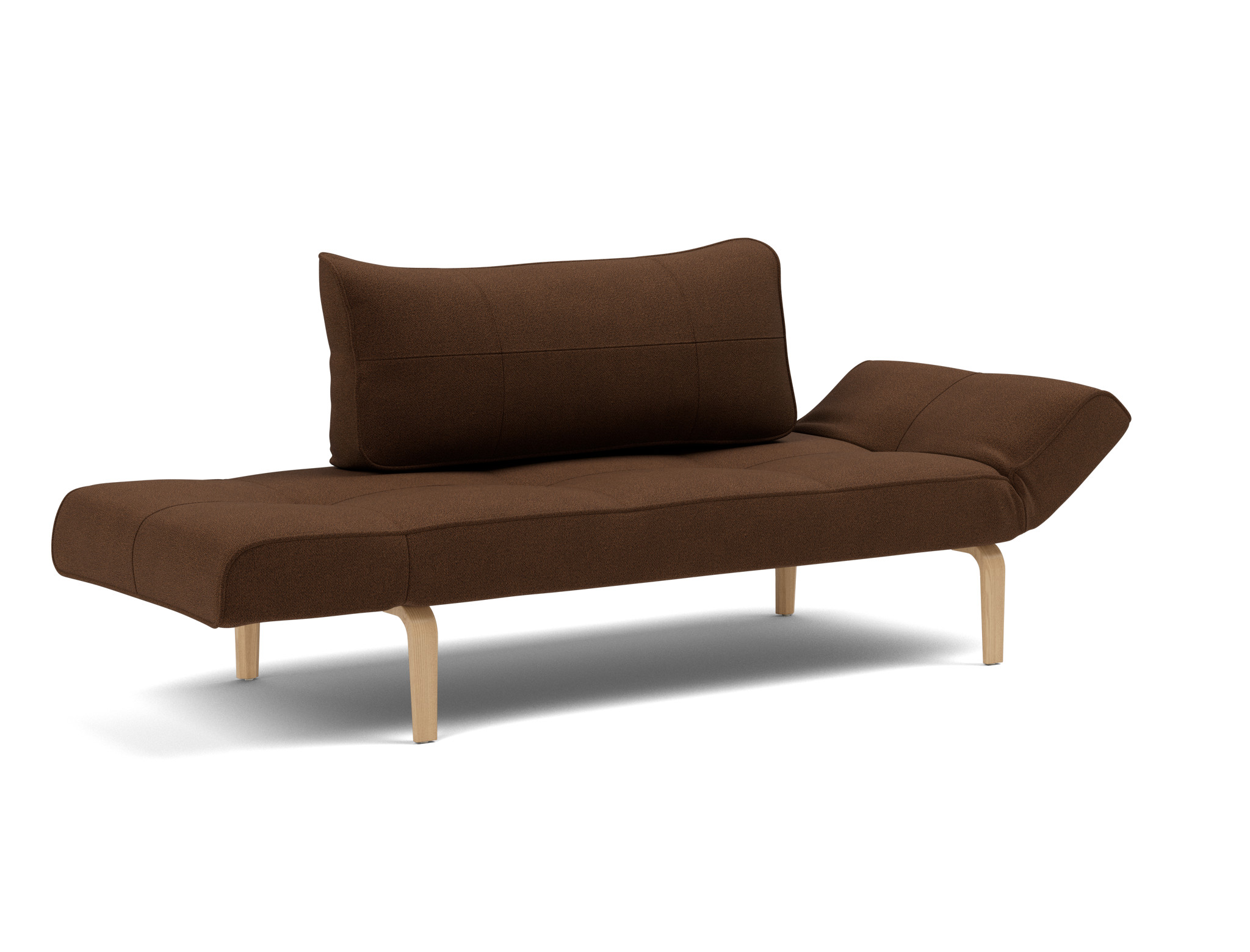 Tagesbett Zeal Strukturierter Stoff Taura 359-Cappuccino Beine Bow Eiche