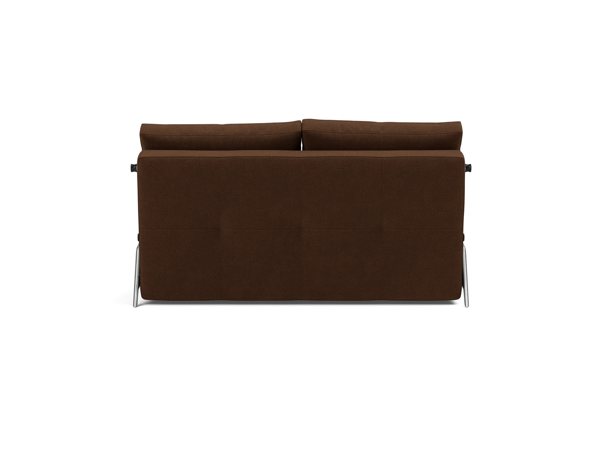 Schlafsofa Cubed 140 Strukturierter Stoff Taura 359-Cappuccino Beine Aluminium