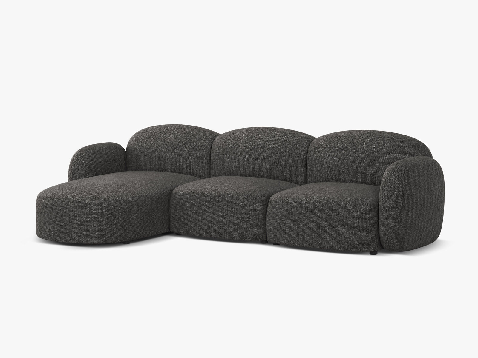 Micadoni Ecksofa Blair 4-Sitzer Links Chenille Eden Dunkelgrau