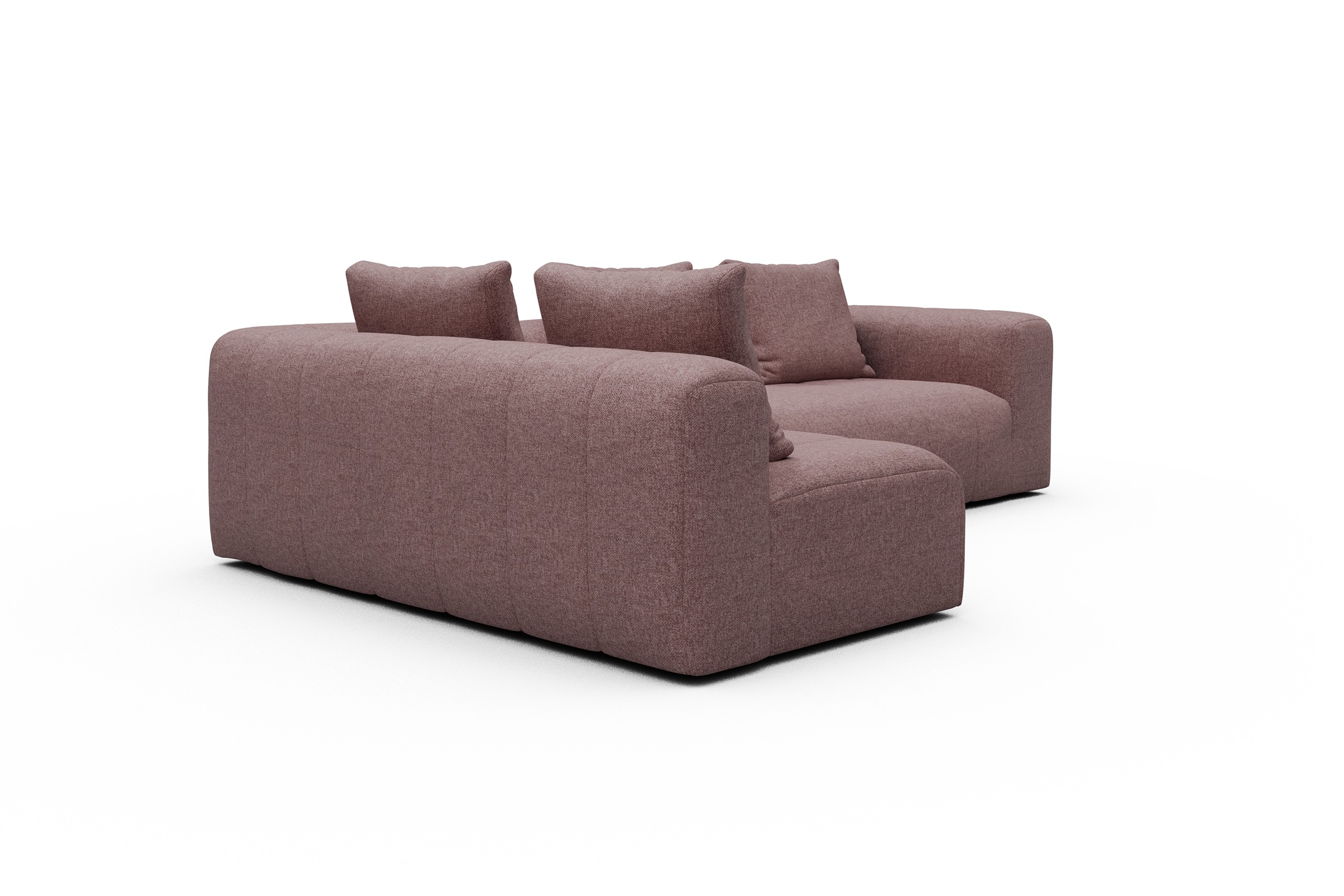 Ecksofa Hugo 2x 2,5-Sitzer Armlehne rechts Sama-Flamingo