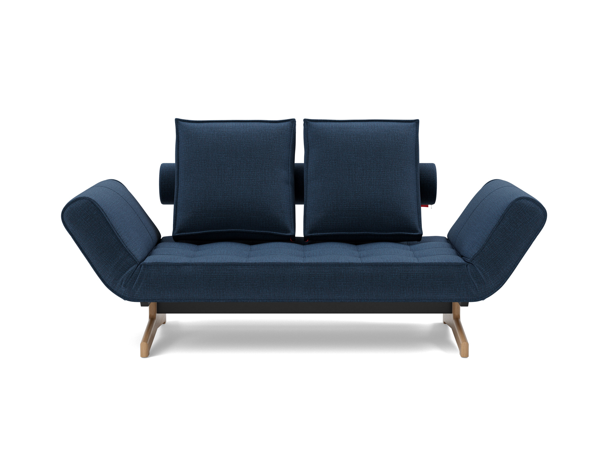 Tagesbett Ghia Chenille Esina 414-Indigo-Blue Beine Eiche