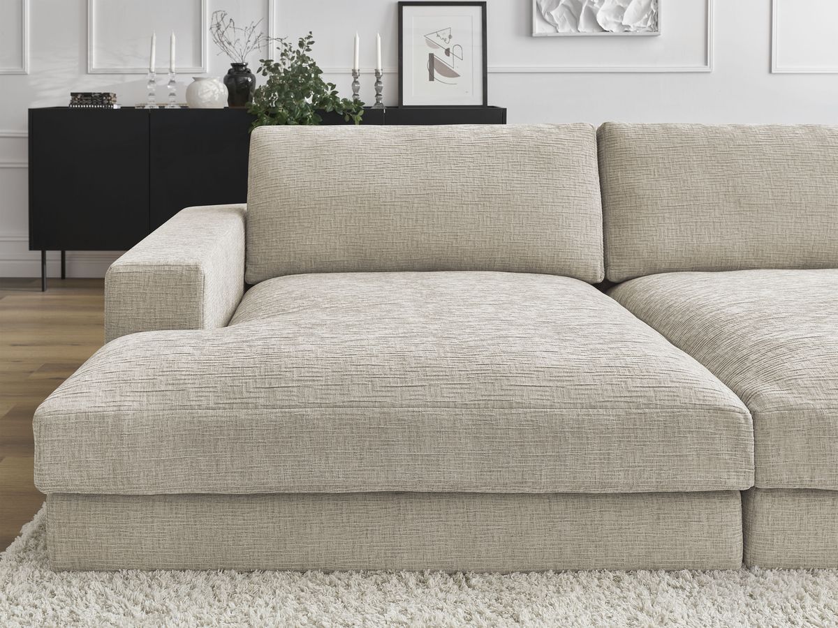 Bobochic Leonard Sofa 4-Sitzer 234 × 159 cm Strukturstoff Beige