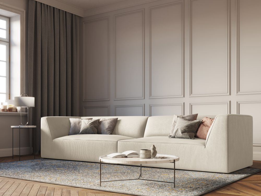 Cosmopolitan Design Sofa Siena 4-Sitzer Kord Scala Helles Beige