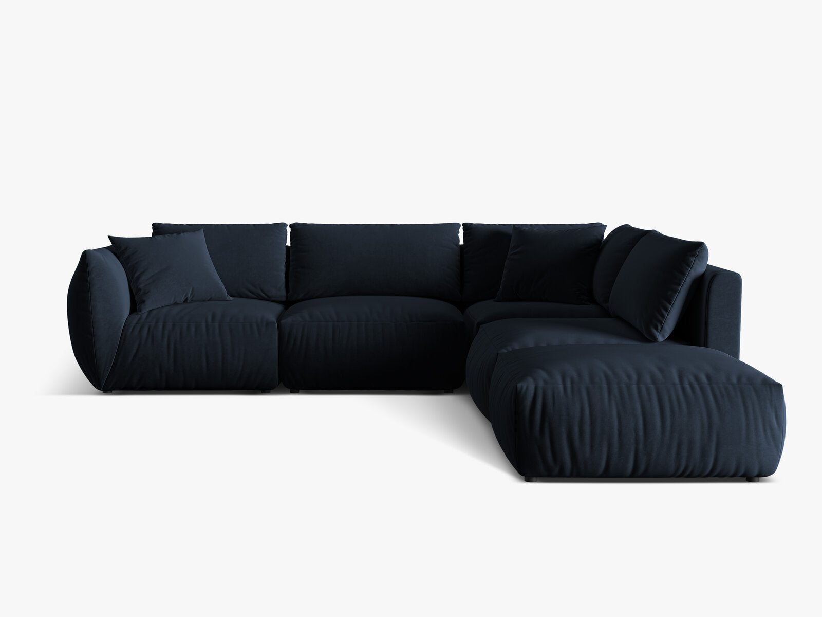 Micadoni Modulares Ecksofa Chris 4-Sitzer Rechts Samt Königsblau